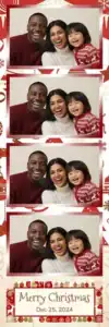 Variante bande 2x6, 4 photos et orientation paysage du design photobooth Blue Snowflake Christmas Confetti pour Vivabox