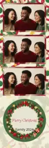 Variante bande 2x6, 3 photos et orientation paysage du design photobooth Red Polka Dot Christmas Frame pour Vivabox