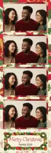 Variante bande 2x6, 4 photos et orientation paysage du design photobooth Red Polka Dot Christmas Frame pour Vivabox