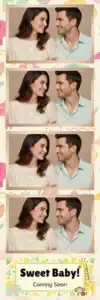 Variante bande 2x6, 4 photos et orientation paysage du design photobooth Pastel Animals Baby Shower pour Vivabox
