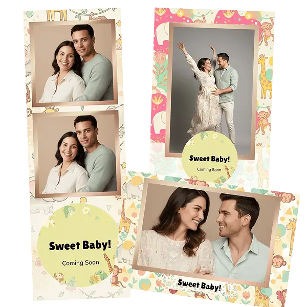 Design photobooth Pastel Animals Baby Shower pour Vivabox et Miroir