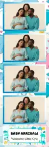 Variante bande 2x6, 4 photos et orientation paysage du design photobooth Blue Baby Elephant Shower pour Vivabox