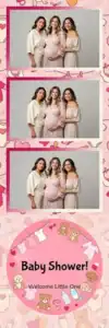 Variante bande 2x6, 3 photos et orientation paysage du design photobooth Pink Polka Dot Baby Shower pour Vivabox