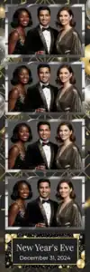 Variante bande 2x6, 4 photos et orientation paysage du design photobooth Gold Confetti New Years Eve pour Vivabox