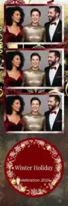 Variante bande 2x6, 3 photos et orientation paysage du design photobooth Red Confetti New Years Eve pour Vivabox