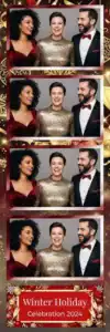 Variante bande 2x6, 4 photos et orientation paysage du design photobooth Red Confetti New Years Eve pour Vivabox
