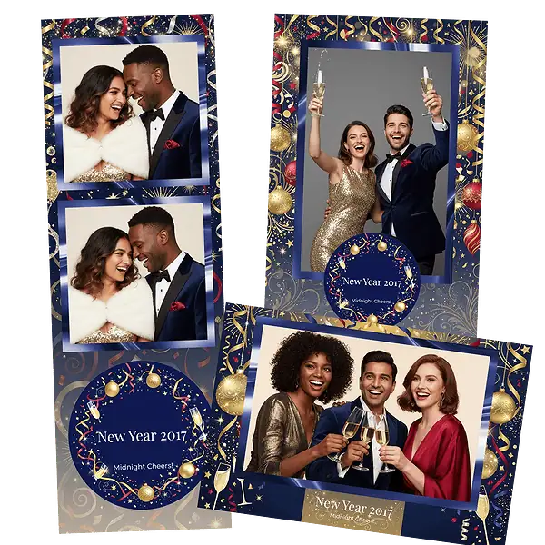 Design photobooth Gold Bokeh New Years pour Vivabox et Miroir