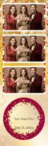 Variante bande 2x6, 3 photos et orientation paysage du design photobooth Gold Bokeh New Years Eve pour Vivabox