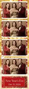 Variante bande 2x6, 4 photos et orientation paysage du design photobooth Gold Bokeh New Years Eve pour Vivabox