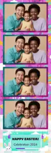 Variante bande 2x6, 4 photos et orientation paysage du design photobooth Pastel Easter Bunny Balloons pour Vivabox