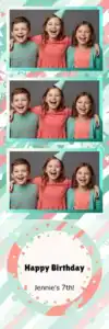 Variante bande 2x6, 3 photos et orientation paysage du design photobooth Pastel Confetti Birthday Booth pour Vivabox