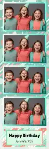Variante bande 2x6, 4 photos et orientation paysage du design photobooth Pastel Confetti Birthday Booth pour Vivabox