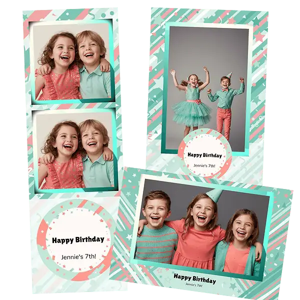 Design photobooth Pastel Confetti Birthday Booth pour Vivabox et Miroir