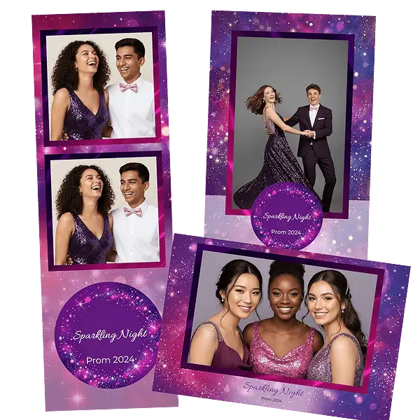 Design photobooth Purple Neon Party Balloons pour Vivabox et Miroir