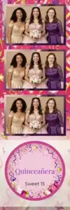 Variante bande 2x6, 3 photos et orientation paysage du design photobooth Pink Cake Confetti Birthday pour Vivabox