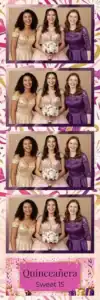 Variante bande 2x6, 4 photos et orientation paysage du design photobooth Pink Cake Confetti Birthday pour Vivabox