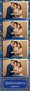 Variante bande 2x6, 4 photos et orientation paysage du design photobooth Neon Stars Birthday Template pour Vivabox