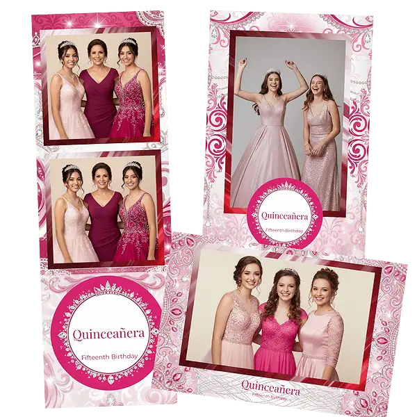 Design photobooth Silver Tiara Quinceanera Sparkles pour Vivabox et Miroir