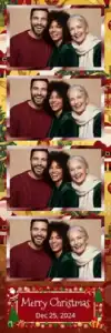 Variante bande 2x6, 4 photos et orientation paysage du design photobooth Red Holly Christmas Frame pour Vivabox
