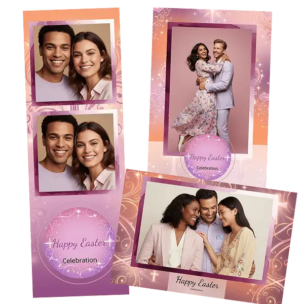 Design photobooth Watercolor Easter Crosses And Eggs pour Vivabox et Miroir