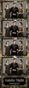 Variante bande 2x6, 4 photos et orientation paysage du design photobooth Gold Glitter Art Deco Party pour Vivabox