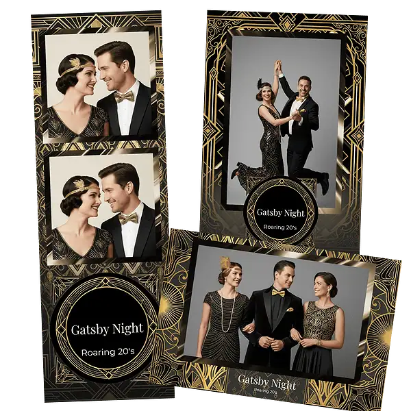Design photobooth Gold Glitter Art Deco Party pour Vivabox et Miroir