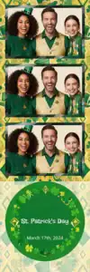 Variante bande 2x6, 3 photos et orientation paysage du design photobooth Green Clover Saint Patricks Confetti pour Vivabox