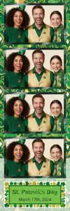 Variante bande 2x6, 4 photos et orientation paysage du design photobooth Green Clover Saint Patricks Confetti pour Vivabox