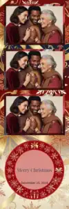 Variante bande 2x6, 3 photos et orientation paysage du design photobooth Red Bow Christmas Gifts pour Vivabox