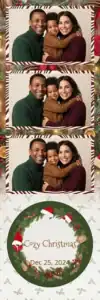 Variante bande 2x6, 3 photos et orientation paysage du design photobooth Wood Wreath Christmas Photo Booth pour Vivabox