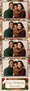 Variante bande 2x6, 4 photos et orientation paysage du design photobooth Wood Wreath Christmas Photo Booth pour Vivabox