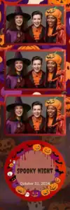 Variante bande 2x6, 3 photos et orientation paysage du design photobooth Orange Black Halloween Illustrations pour Vivabox