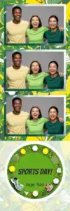 Variante bande 2x6, 3 photos et orientation paysage du design photobooth Green Grass Sports Birthday pour Vivabox