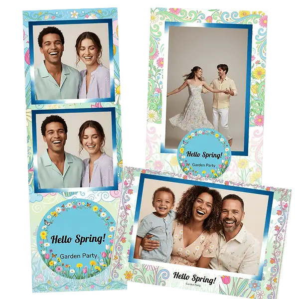 Design photobooth Watercolor Flower Garden Party pour Vivabox et Miroir