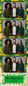 Variante bande 2x6, 4 photos et orientation paysage du design photobooth Green Shamrock Watercolor St Patricks pour Vivabox