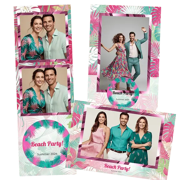 Design photobooth Watercolor Flowers Summer Party pour Vivabox et Miroir