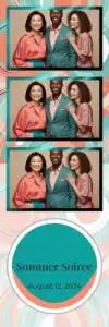 Variante bande 2x6, 3 photos et orientation paysage du design photobooth Blue Wave Confetti Party pour Vivabox