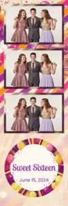 Variante bande 2x6, 3 photos et orientation paysage du design photobooth Pink Cupcake Birthday Confetti pour Vivabox