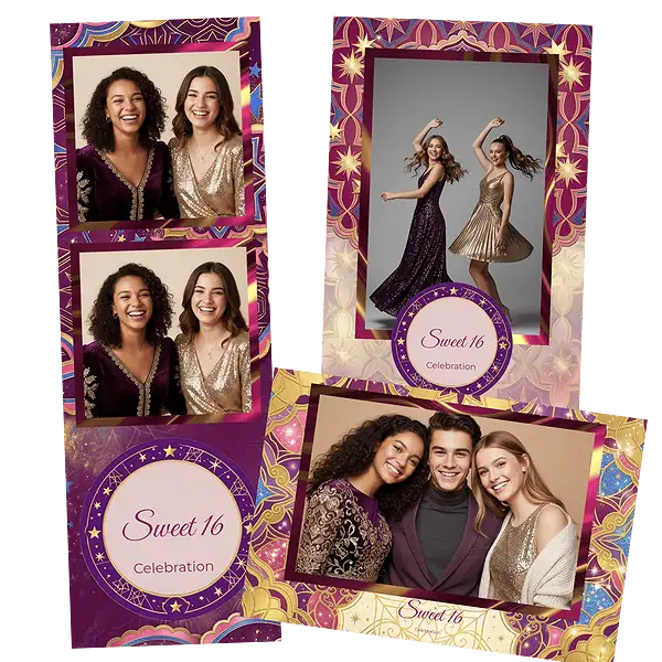Design photobooth Blue Polka Dot Sweet Sixteen pour Vivabox et Miroir