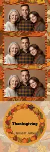 Variante bande 2x6, 3 photos et orientation paysage du design photobooth Watercolor Autumn Botanical Thanksgiving pour Vivabox