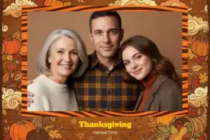 Variante format paysage 6x4, 1 photo et orientation paysage du design photobooth Watercolor Autumn Botanical Thanksgiving pour Vivabox