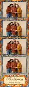 Variante bande 2x6, 4 photos et orientation paysage du design photobooth Orange Pumpkin Thanksgiving Leaves pour Vivabox