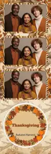 Variante bande 2x6, 3 photos et orientation paysage du design photobooth Orange Watercolor Thanksgiving Leaves pour Vivabox
