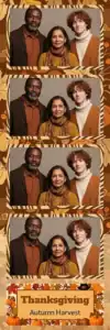 Variante bande 2x6, 4 photos et orientation paysage du design photobooth Orange Watercolor Thanksgiving Leaves pour Vivabox