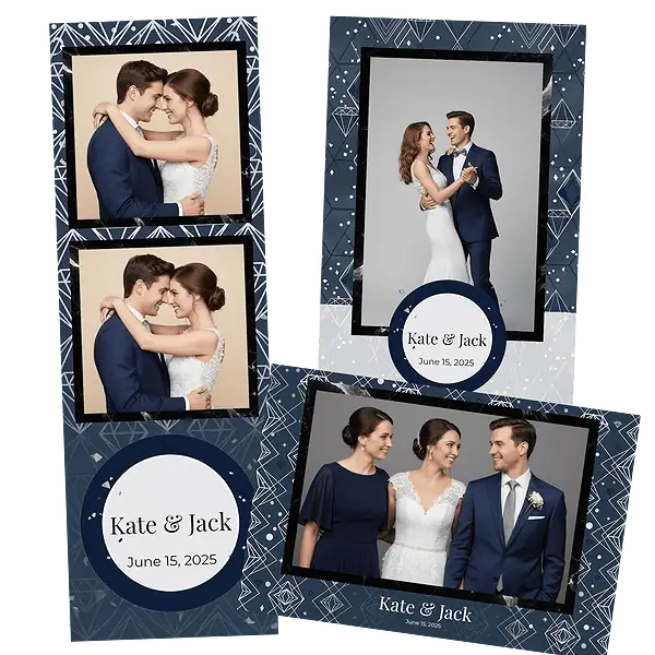 Design photobooth White Diamond Confetti Wedding pour Vivabox et Miroir