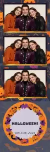 Variante bande 2x6, 3 photos et orientation paysage du design photobooth Orange Halloween Spider Web pour Vivabox