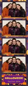 Variante bande 2x6, 4 photos et orientation paysage du design photobooth Orange Halloween Spider Web pour Vivabox