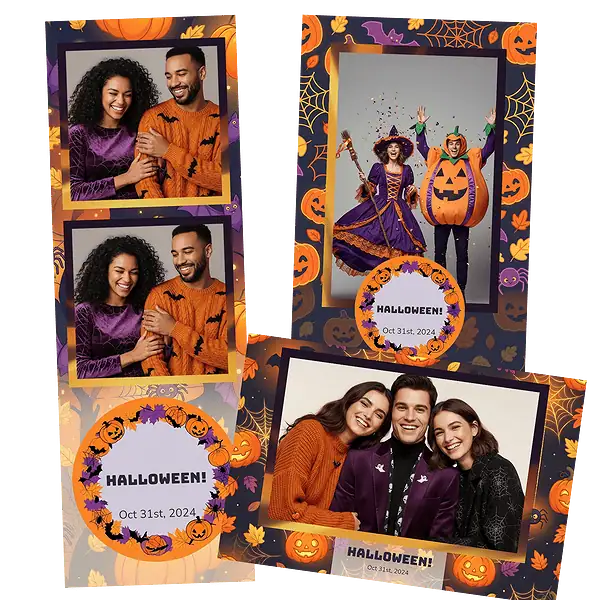 Design photobooth Orange Halloween Spider Web pour Vivabox et Miroir