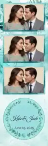 Variante bande 2x6, 3 photos et orientation paysage du design photobooth Watercolor Palm Beach Wedding pour Vivabox