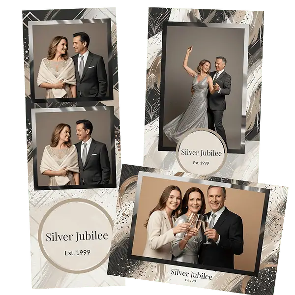 Design photobooth Gold Confetti Party Balloons pour Vivabox et Miroir